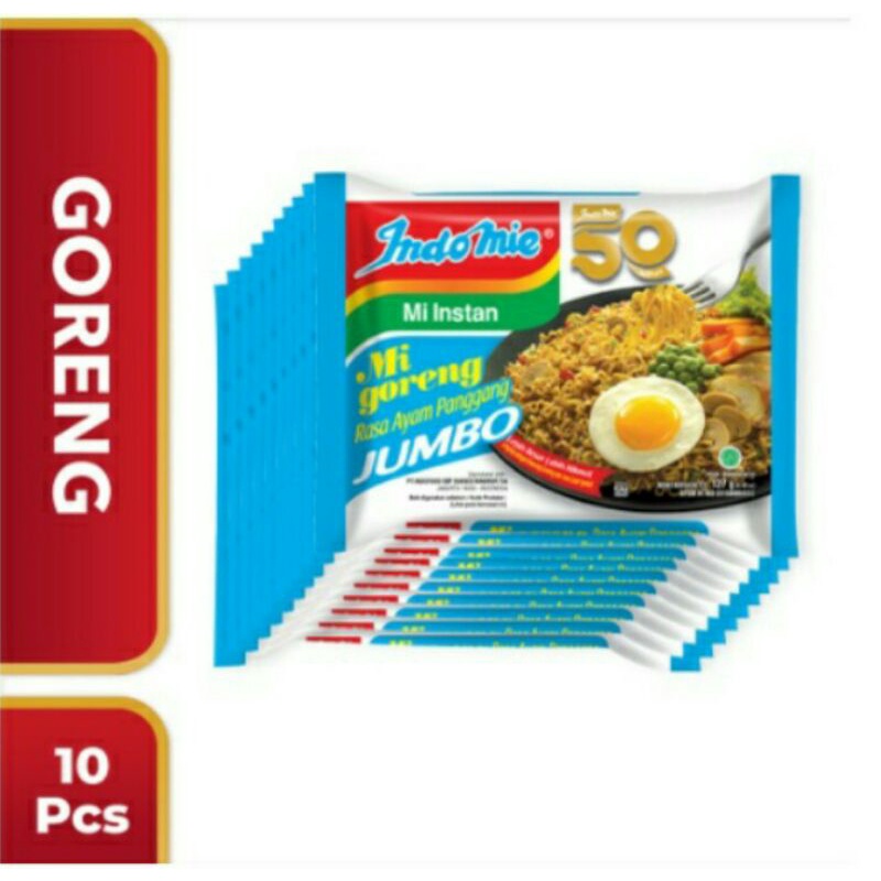 Jual Indomie Goreng Jumbo Rasa Ayam Panggang Isi 10 Pcs X 127 Gram ...