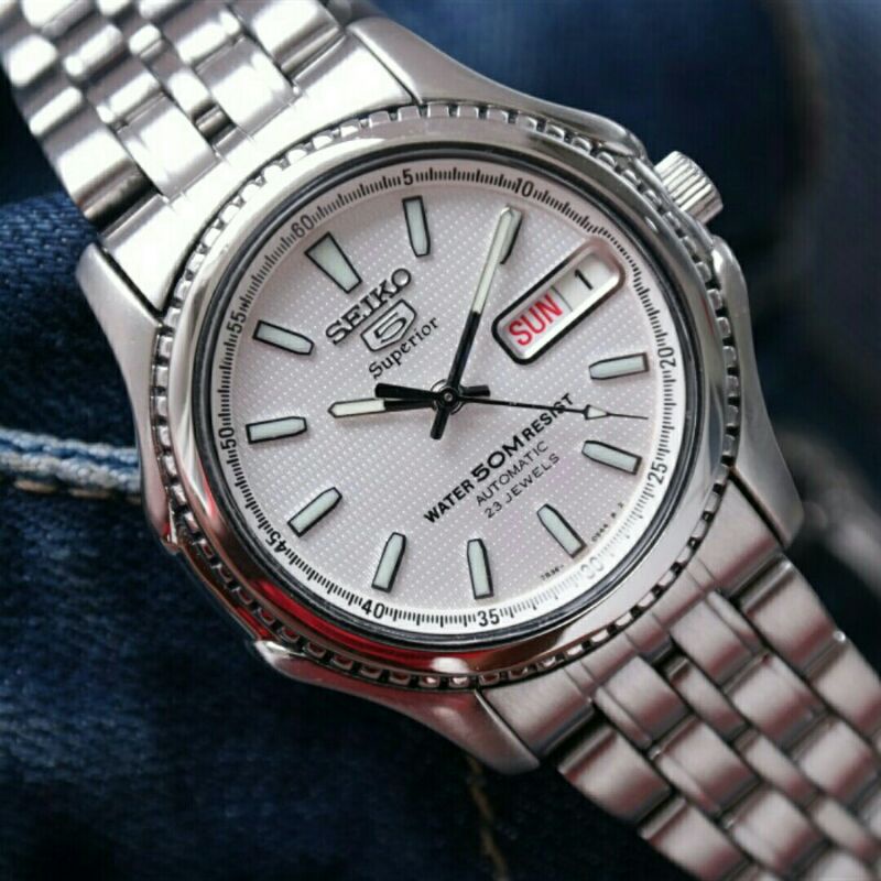 Jual Jam Vintage Automatic Seiko Superior 7s36 White Dial Jam