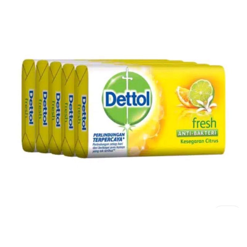 Jual dettol sabun batang citrus kuning 100gr isi 5 | Shopee Indonesia