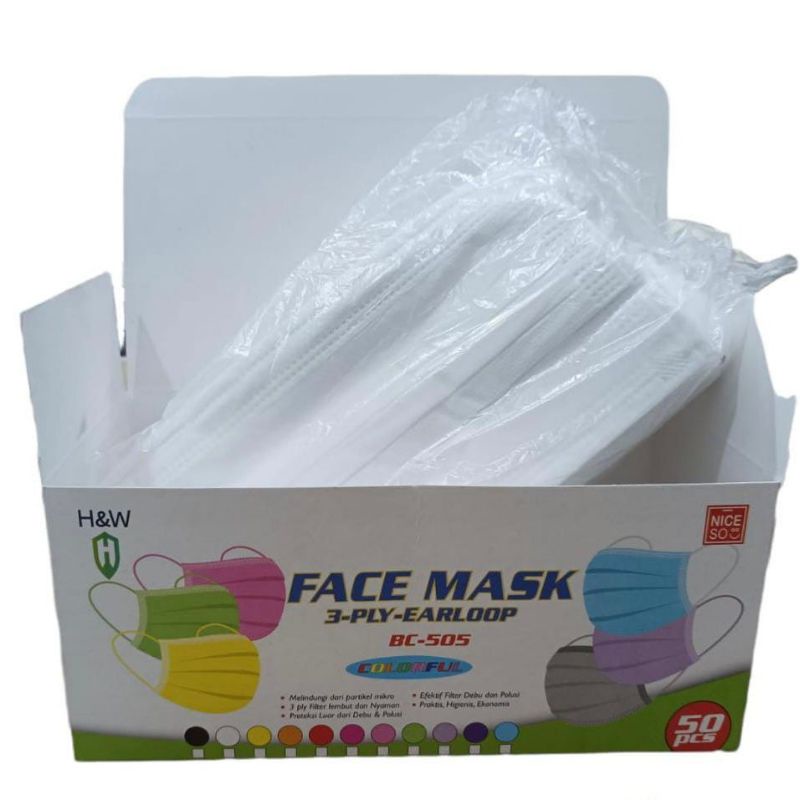 Jual Masker 3ply Earloop 3 Ply Disposable Face Mask Full Hitam Isi ...