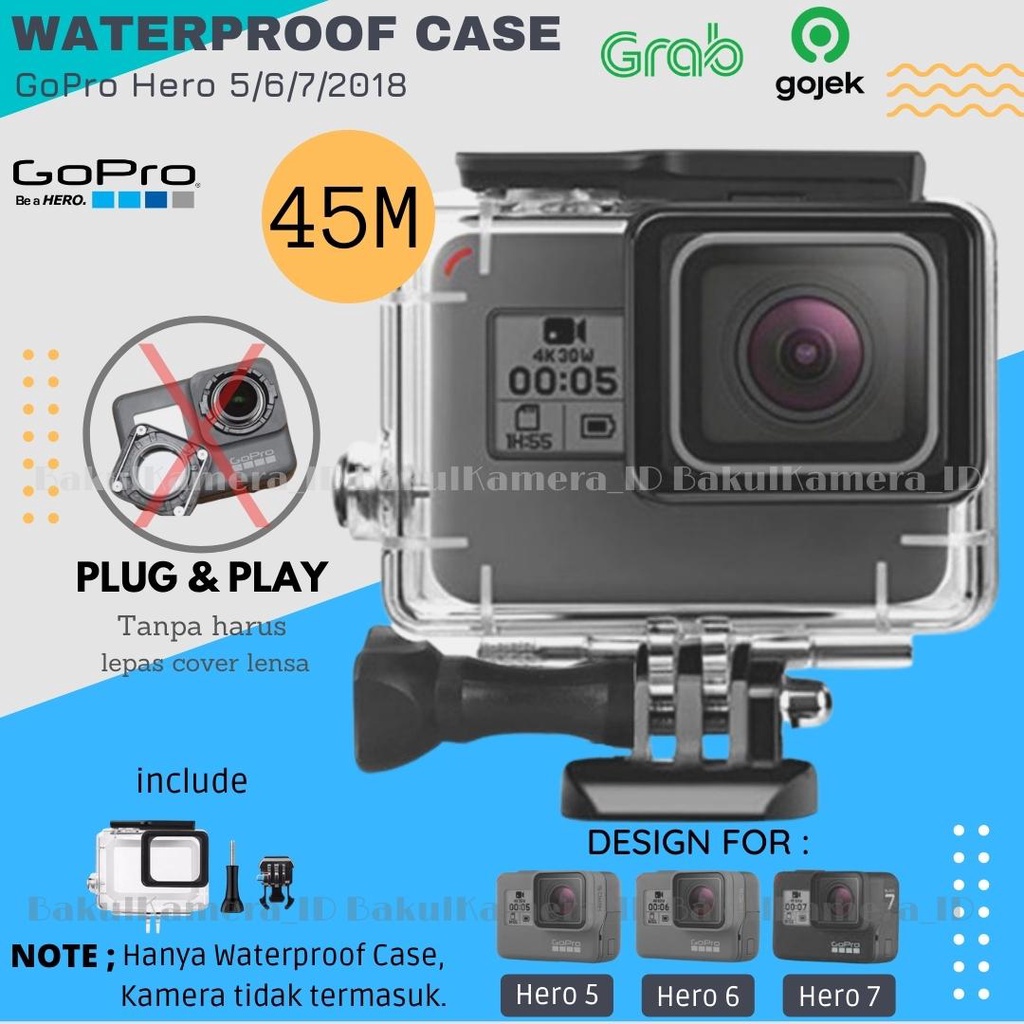 Jual Waterproof Case Housing Underwater 45m GoPro Hero 5 / 6 / 7 Black ...