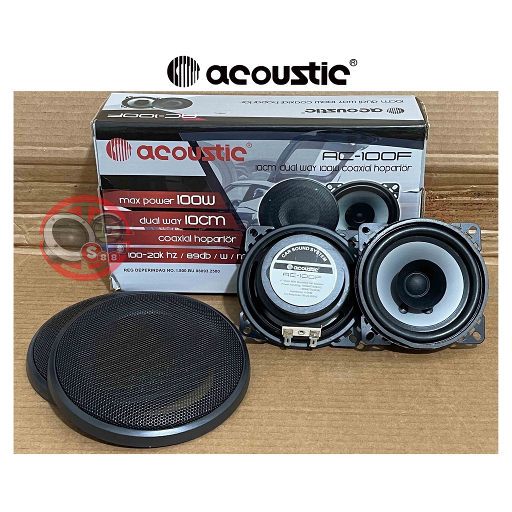 Jual Speaker Pintu Mobil Inch Coaxial Way Acoustic Per Set Plus Grill Shopee Indonesia