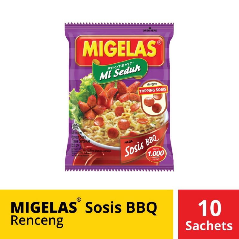 Jual Mie Gelas Migelas Sosis BBQ Renceng 10 Pcs Sachet 10Pcs | Shopee ...