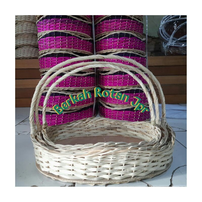 Jual Keranjang Parcel Rotan Isi 3 Model Ombak Nature Keranjang Buah