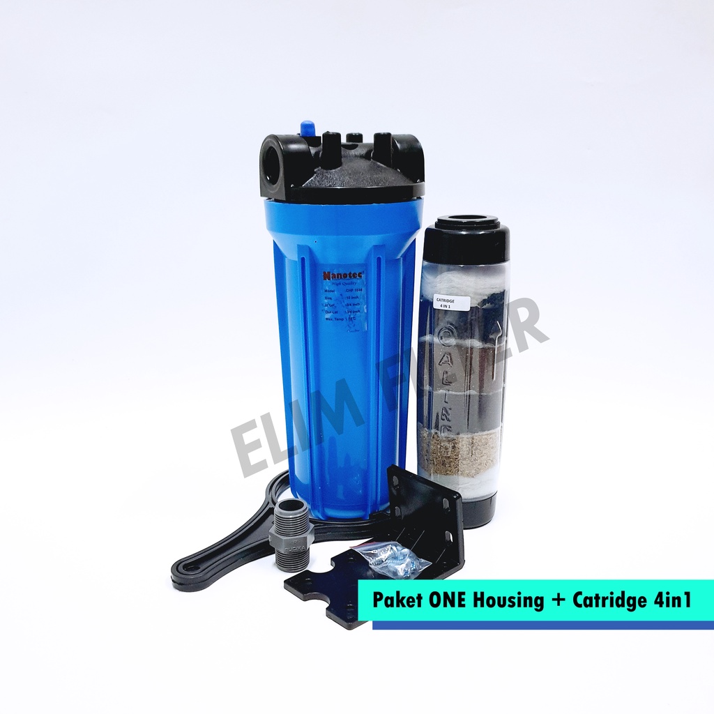 Jual Filter Air 4 in 1 Saringan Air Housing 10inch BLUE Shopee