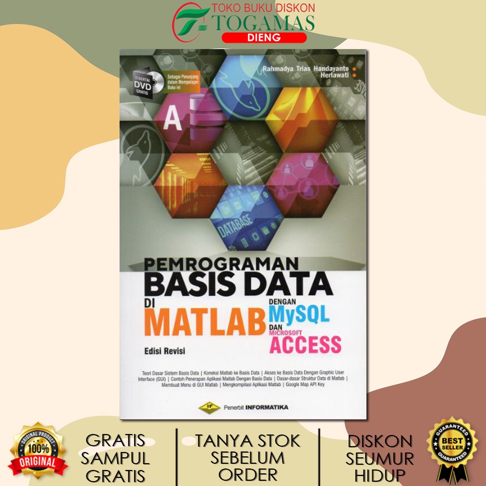 Jual Pemrograman Basis Data Di Matlab Dengan Mysql Dan Microsoft Access Ed Revisi Dvd Karya 2503