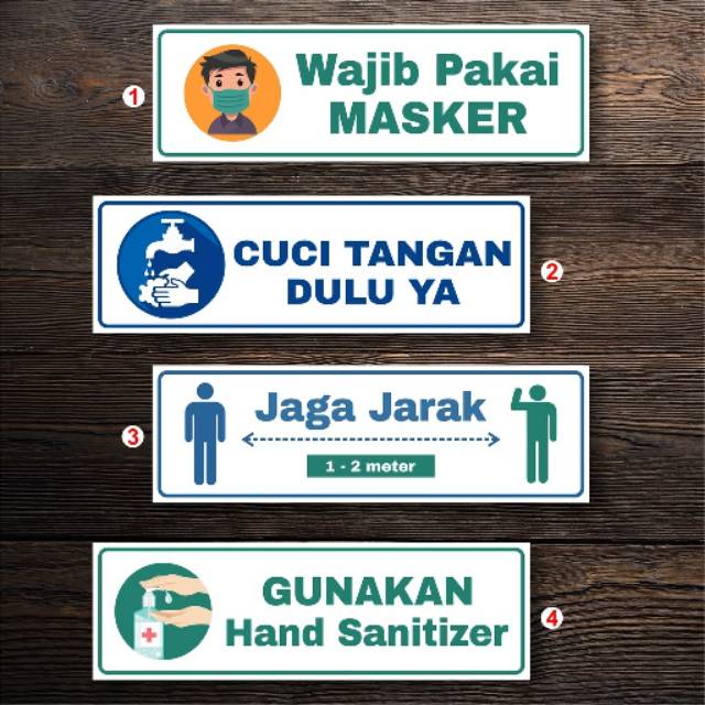 Jual Sticker Waterproof New Normal Wajib Pakai MAsker / Jaga Jarak ...