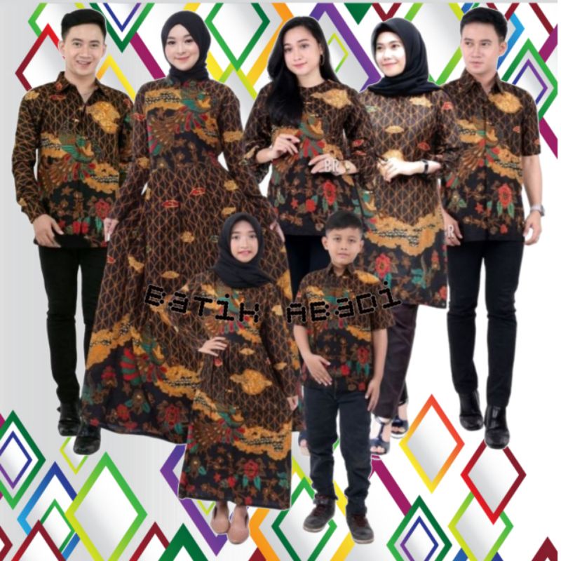 Jual Batik Couple Keluarga Modern Terbaru Set Couple Batik Keluarga ...