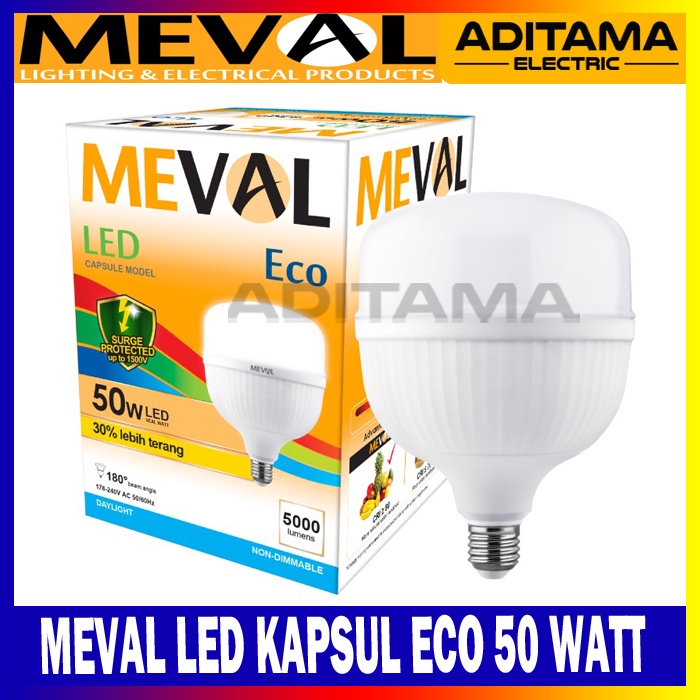 Jual MEVAL LED KAPSUL ECO 50W WHITE/ LAMPU LED MEVAL KAPSUL ECO 50 WATT ...