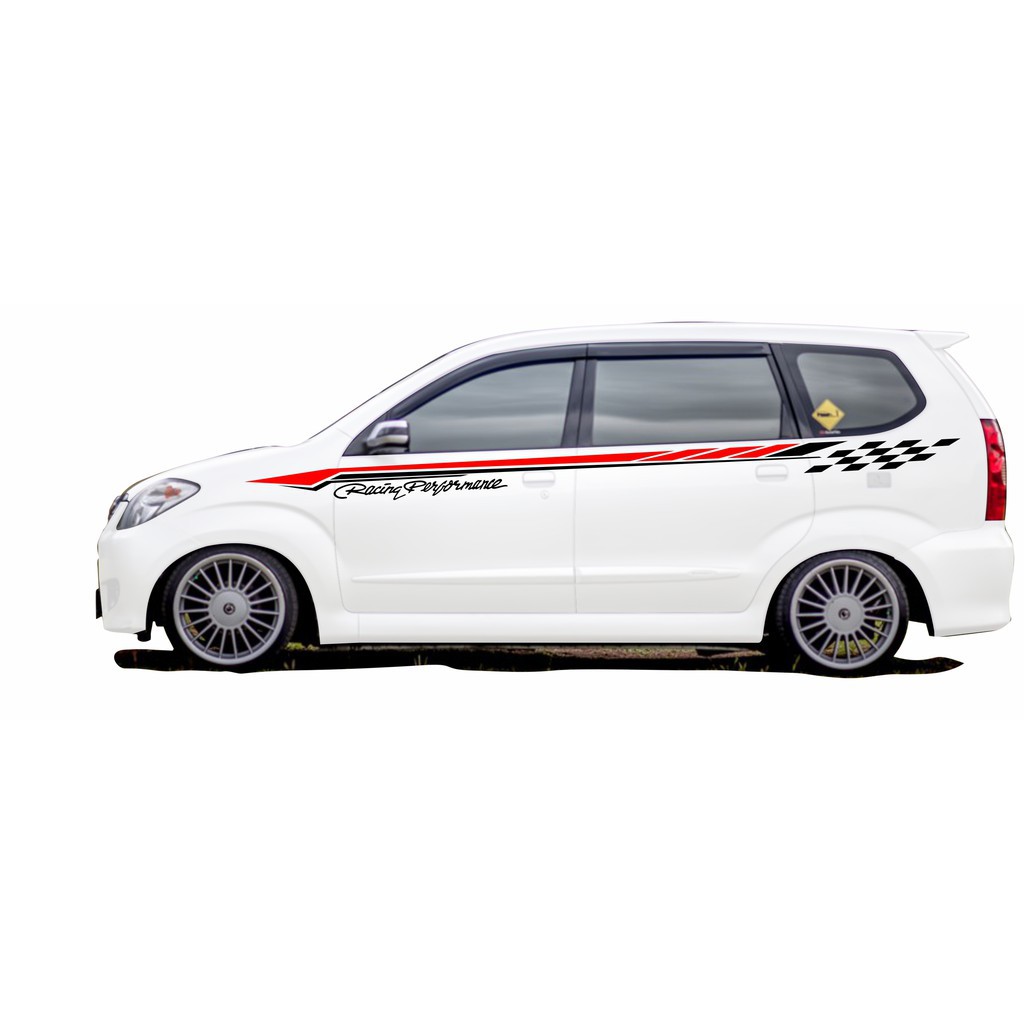 Jual STIKER MOBIL AVANZA PUTIH RACING PERFORMANCE DESAIN SIMPEL DENGAN