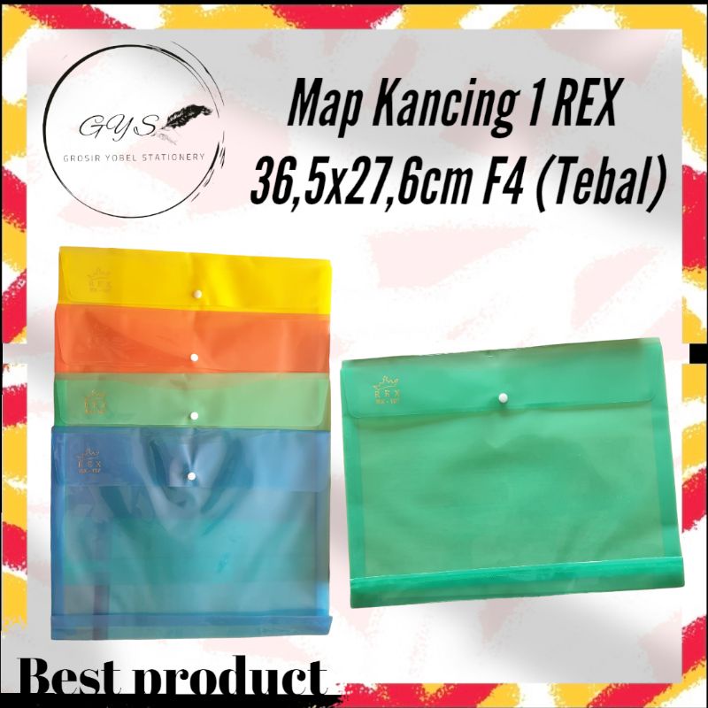 Jual Pcs REX Map Kancing 1 Plastik / Map File Bag Folder F4 / Folio Map ...