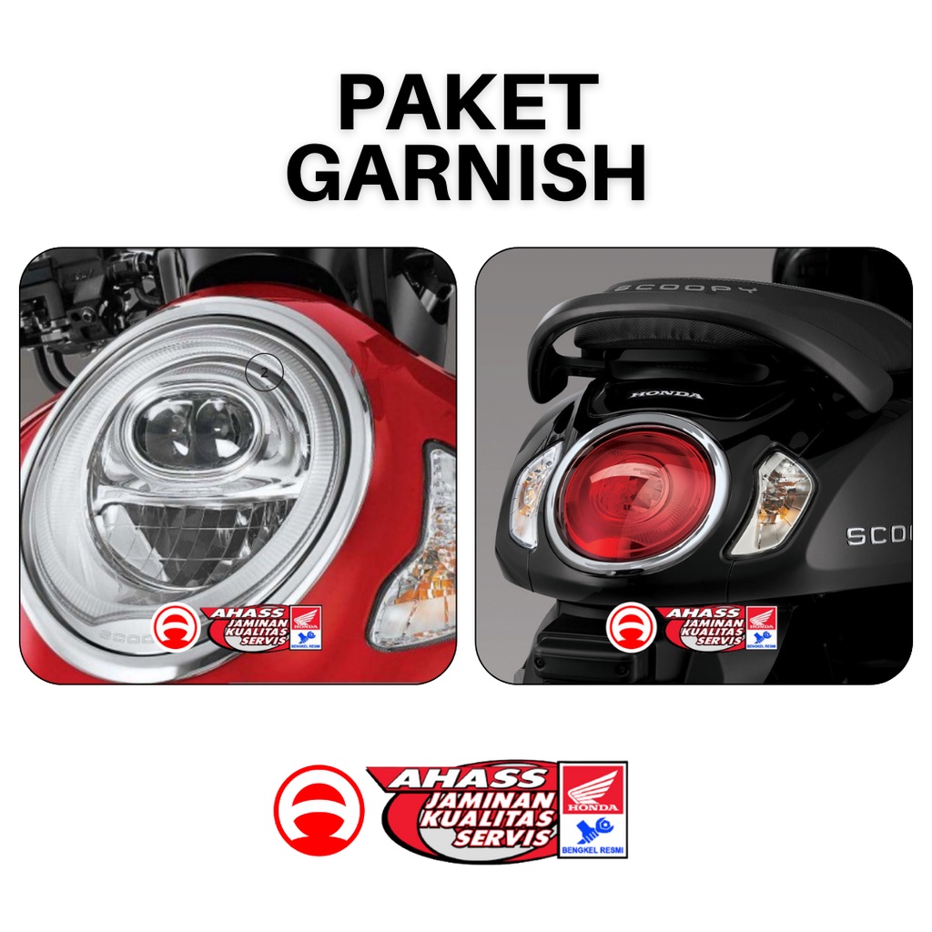Jual Paket Garnish Scoopy Headlight dan Tailight (Hiasan Lampu Depan