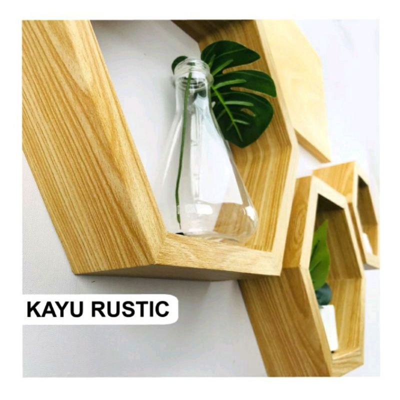 Jual Rak Dinding Hexagonal 1 set 3 pcs Rak Dinding Segi 6 Hiasan ...