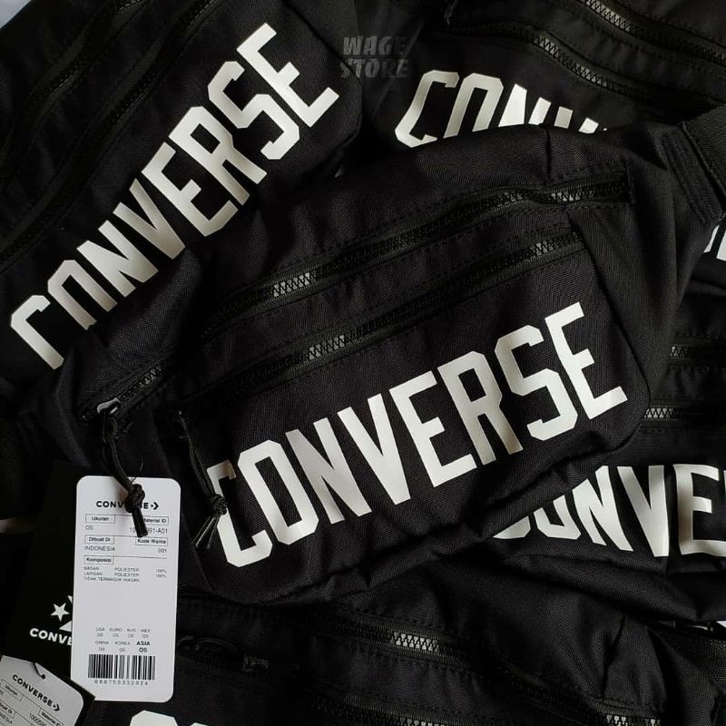 Jual WAISTBAG CONVERSE FAST PACK BLACK GARANSI UANG KEMBALI