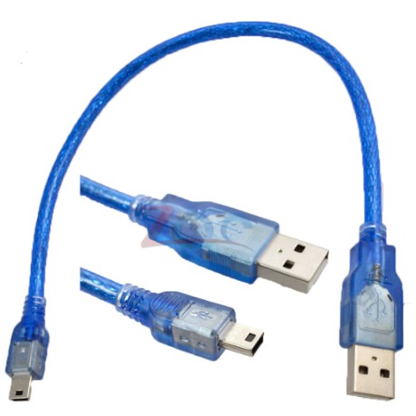 Jual Kabel Data USB A to Mini USB B Male Cable Biru Phone Arduino Nano ...