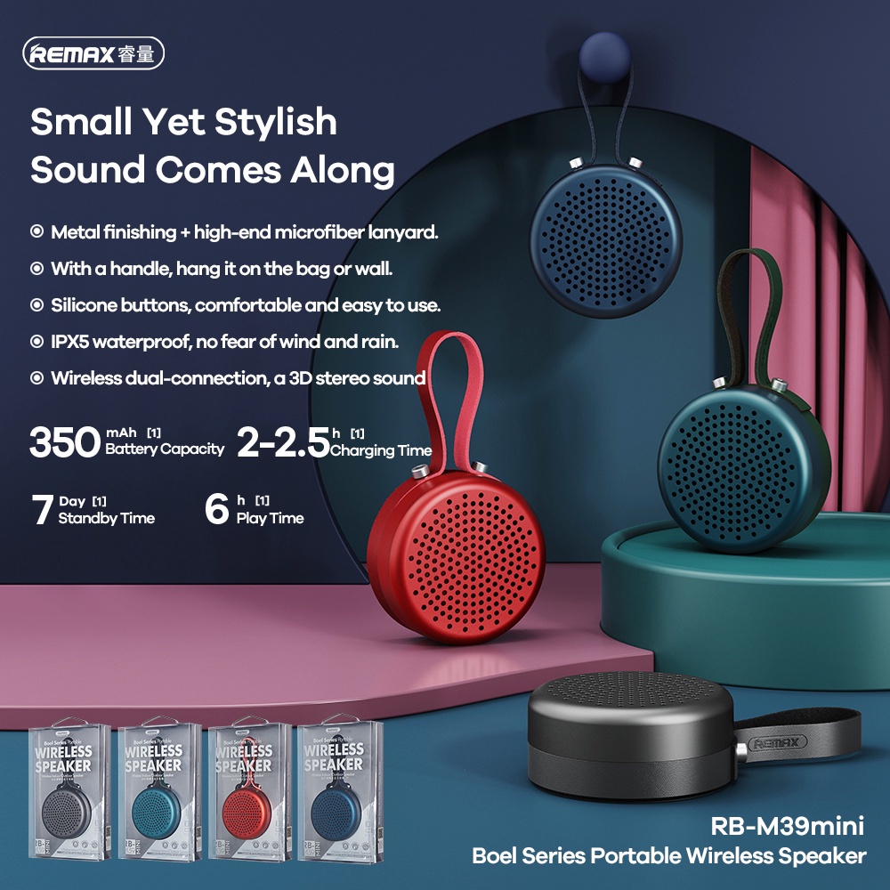 Jual REMAX Portable Wireless Bluetooth Mini Speaker RB-M39mini Bole ...