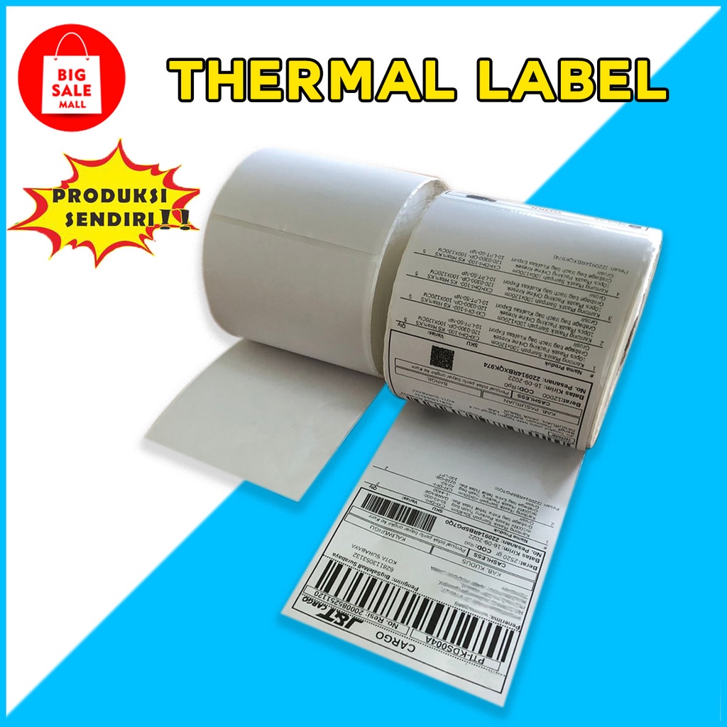 Jual Kertas Thermail Stiker Thermal 100x150 isi 500 & 250 lembar, Label ...