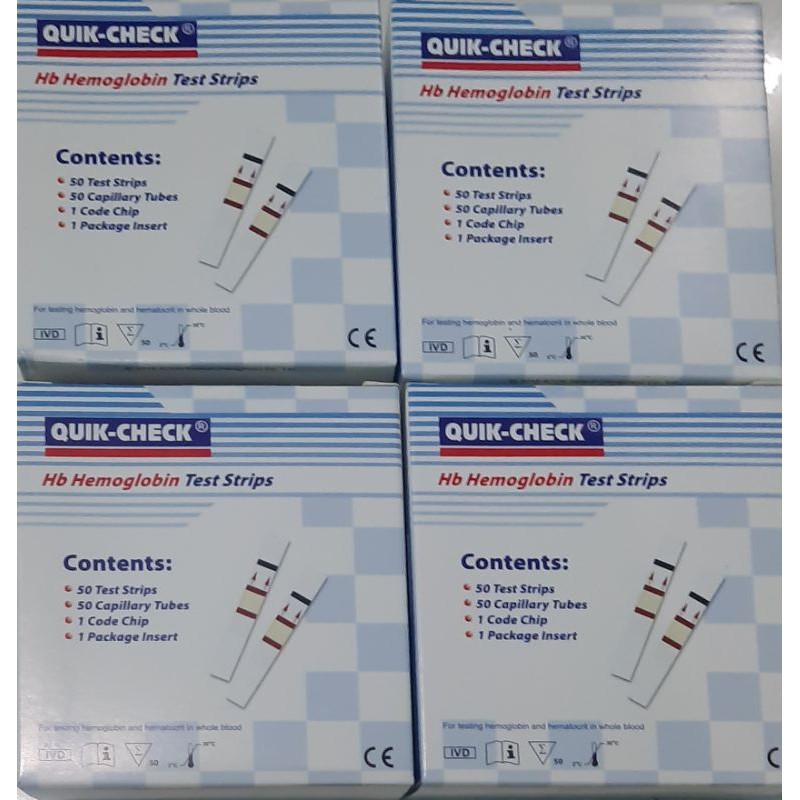 Jual Strip HB Hemoglobin Quick Check/Quik Check Isi 50 Test | Shopee ...