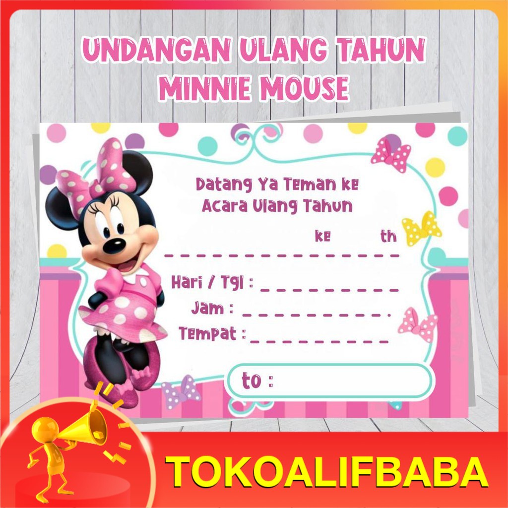 Jual Undangan Ulang Tahun Minnie Mouse | Shopee Indonesia