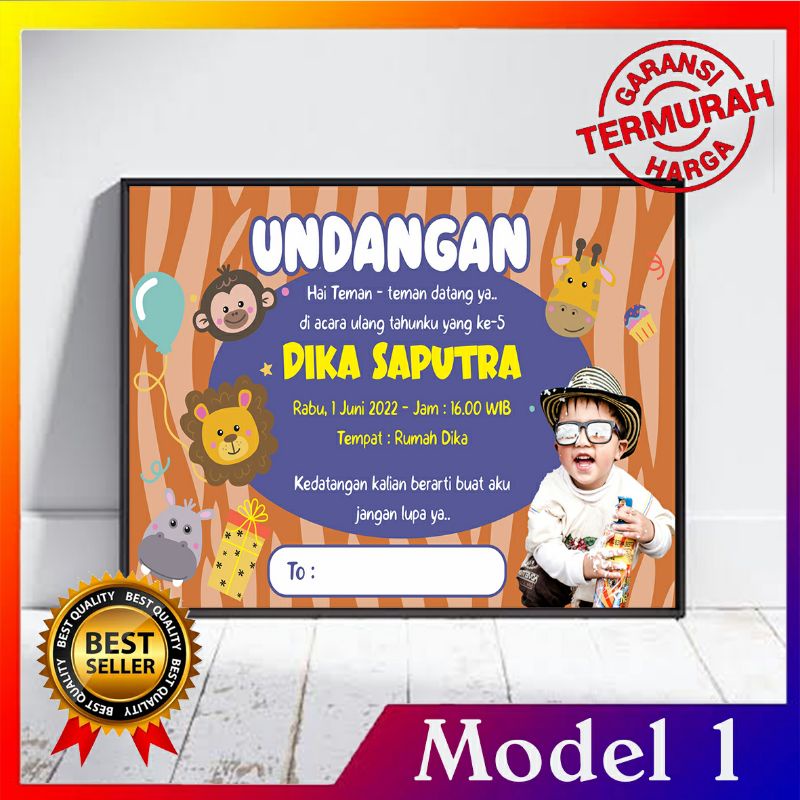 Jual kartu undangan ulang tahun bisa pakai foto | Shopee Indonesia