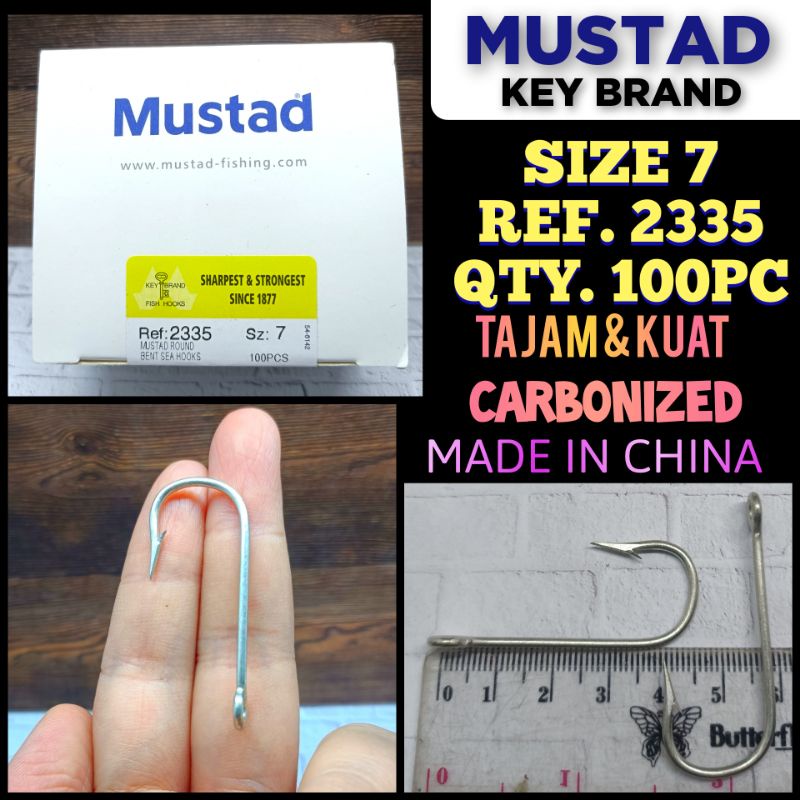 Jual MUSTAD HOOK SIZE 7 REF.2335 QTY.100PC ROUND BENT SEA HOOKS KAIL ...