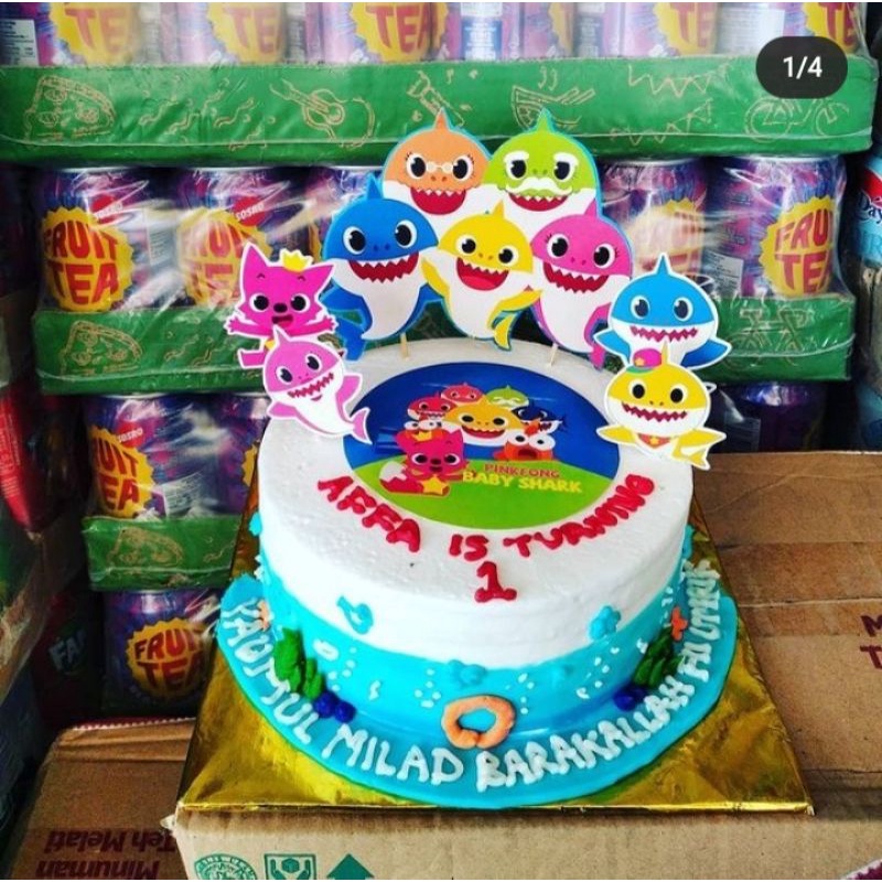 Jual kue ultah / ulang tahun baby shark | Shopee Indonesia