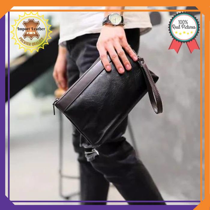 Jual Tas Tangan Pria Tas Kulit Clutch Pria (LOTUS) | Shopee Indonesia