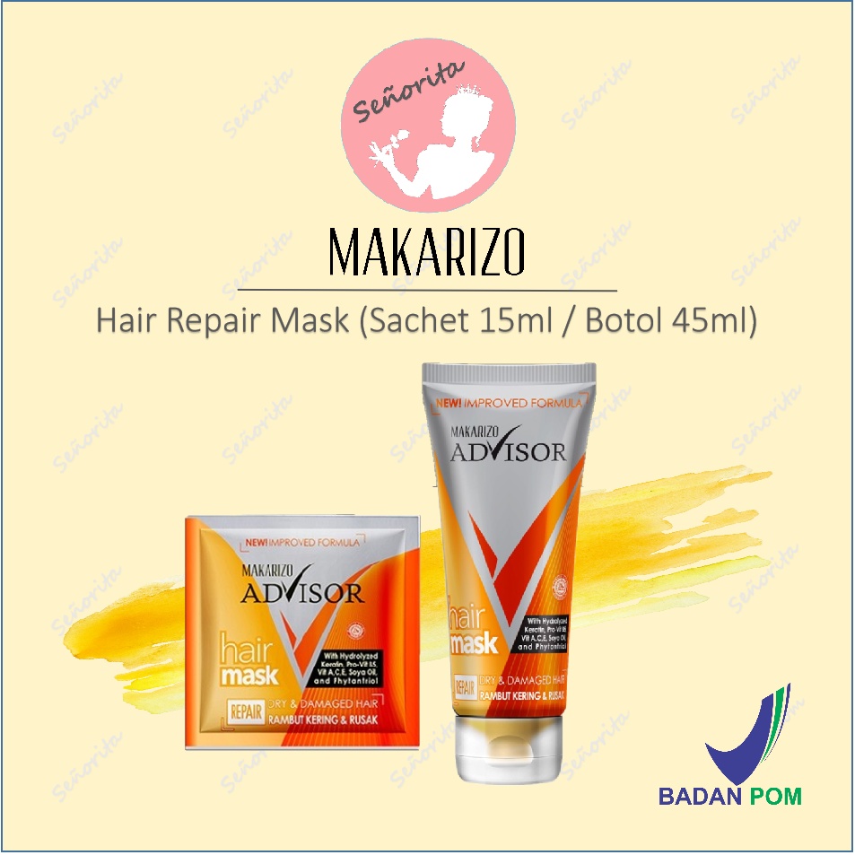 Jual Makarizo Hair Repair Mask Sachet 15ml Botol 45ml Shopee Indonesia 