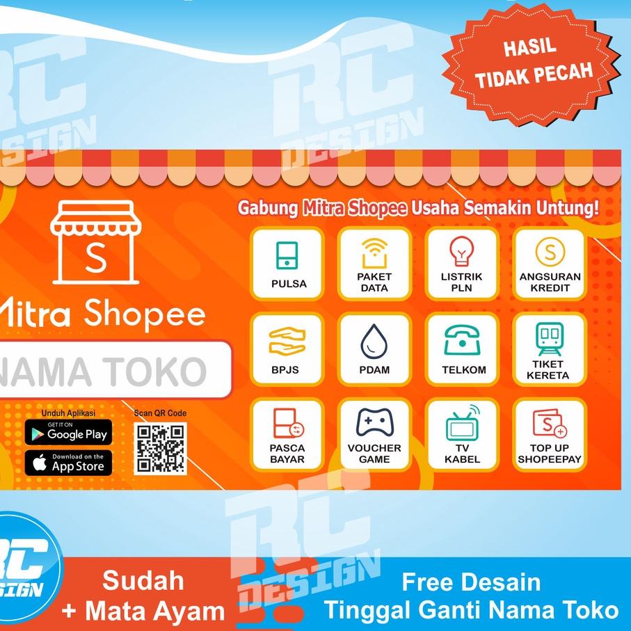 Jual Terlaris Banner Spanduk Mitra Shopee Landscape Free Edit Desain Shopee Indonesia