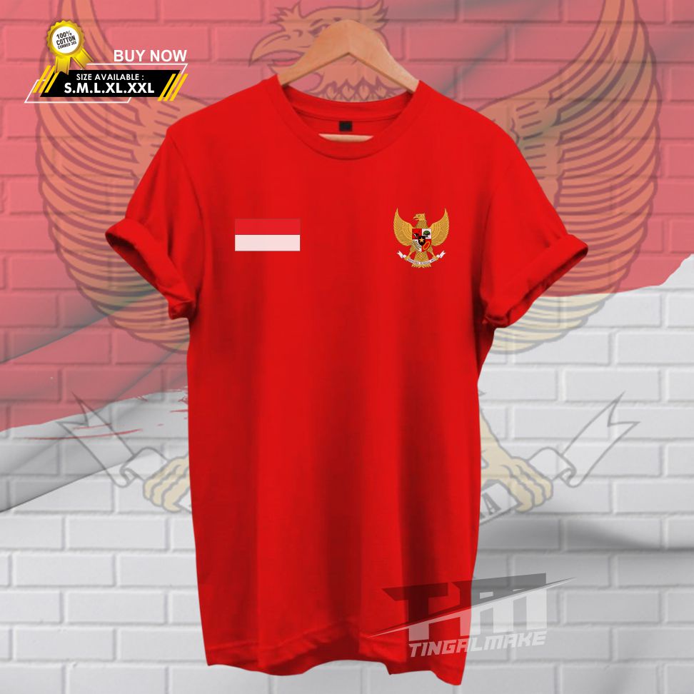 Jual Dtf Kaos Logo Garuda Bendera Unisex Kaos Pria Wanita Sablon Digital Terbaik Baju