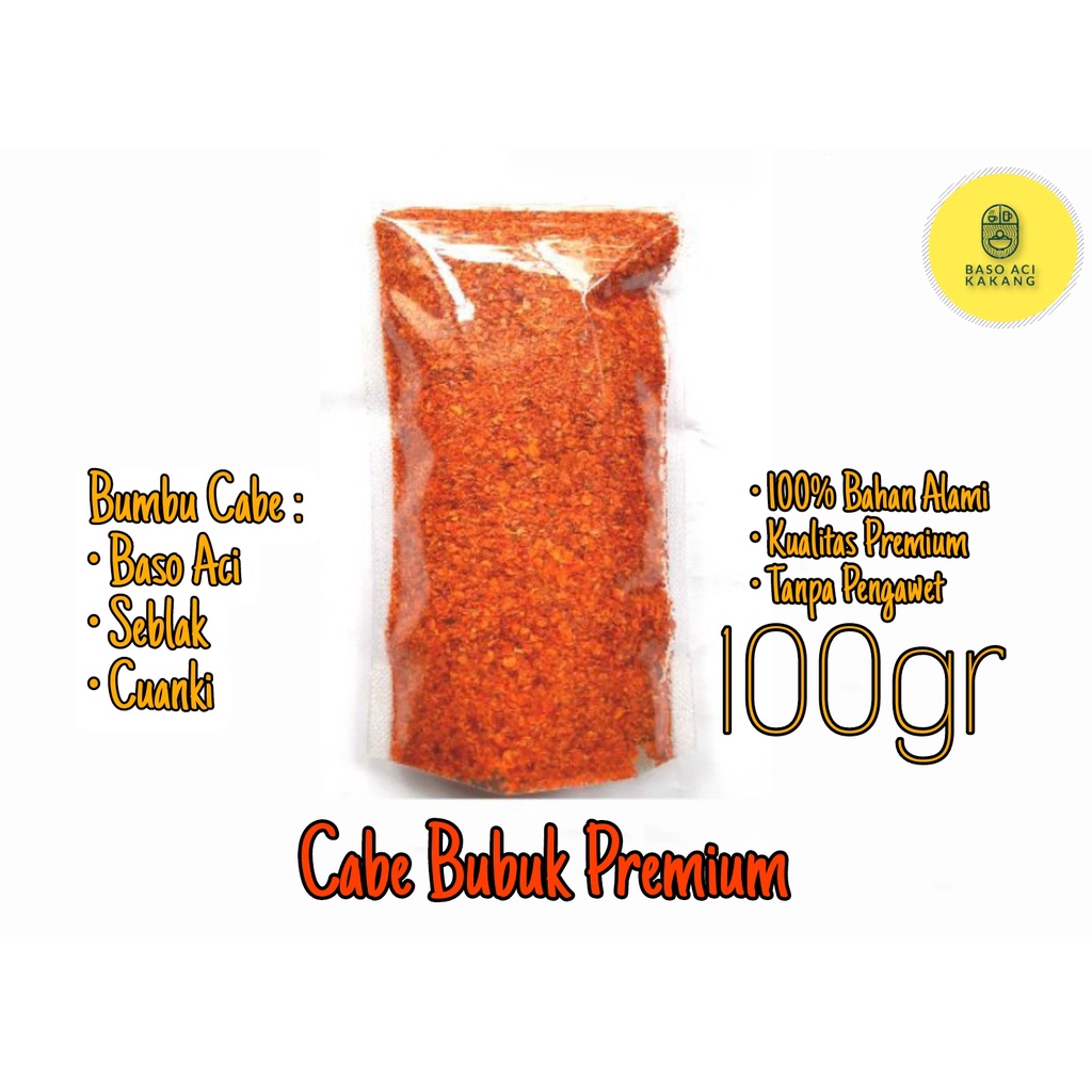 Jual Bumbu Cabe Premium 100gr Cabe Bubuk Tabur Bumbu Baso Aci Seblak