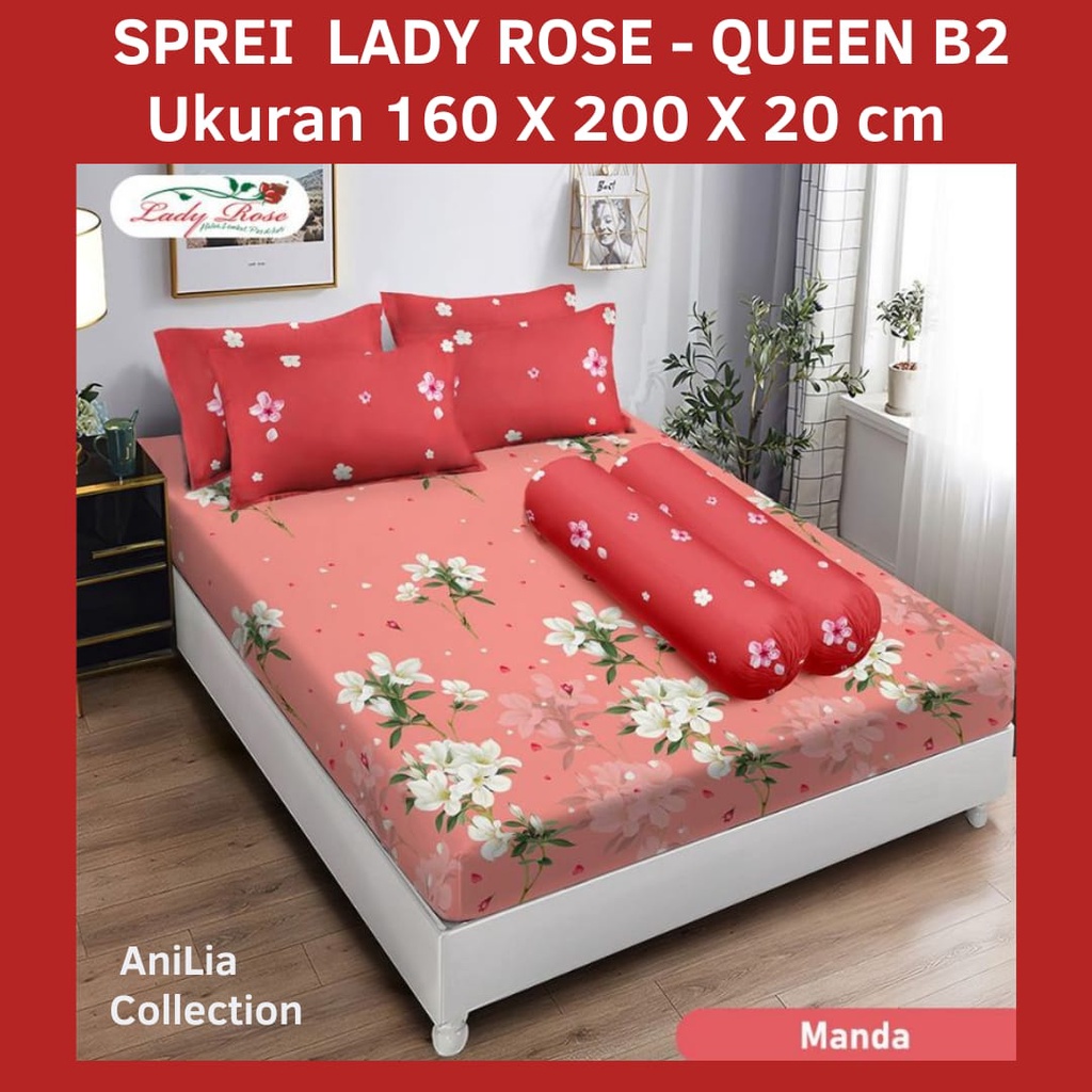 Jual Lady Rose Sprei Lady Rose Ukuran 160 X 200 X 20 Cm Queen Size