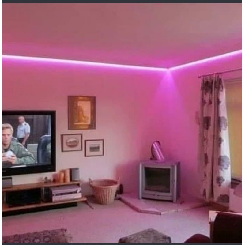 Jual lampu led strip 5050 220v 100m ungu / pink led drop ceiling plafon