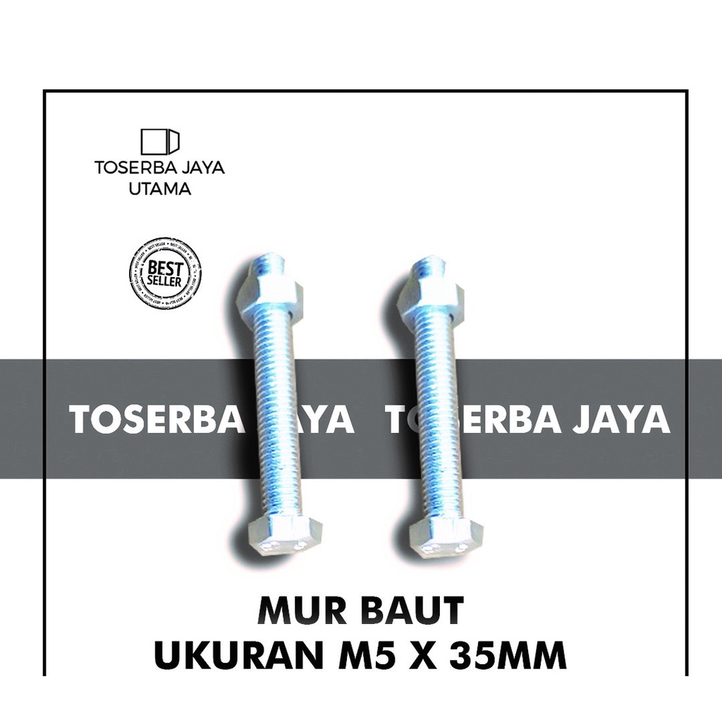 Jual MUR BAUT UKURAN M5 X 35 MM MURAHH (HARGA PER PCS) | Shopee Indonesia