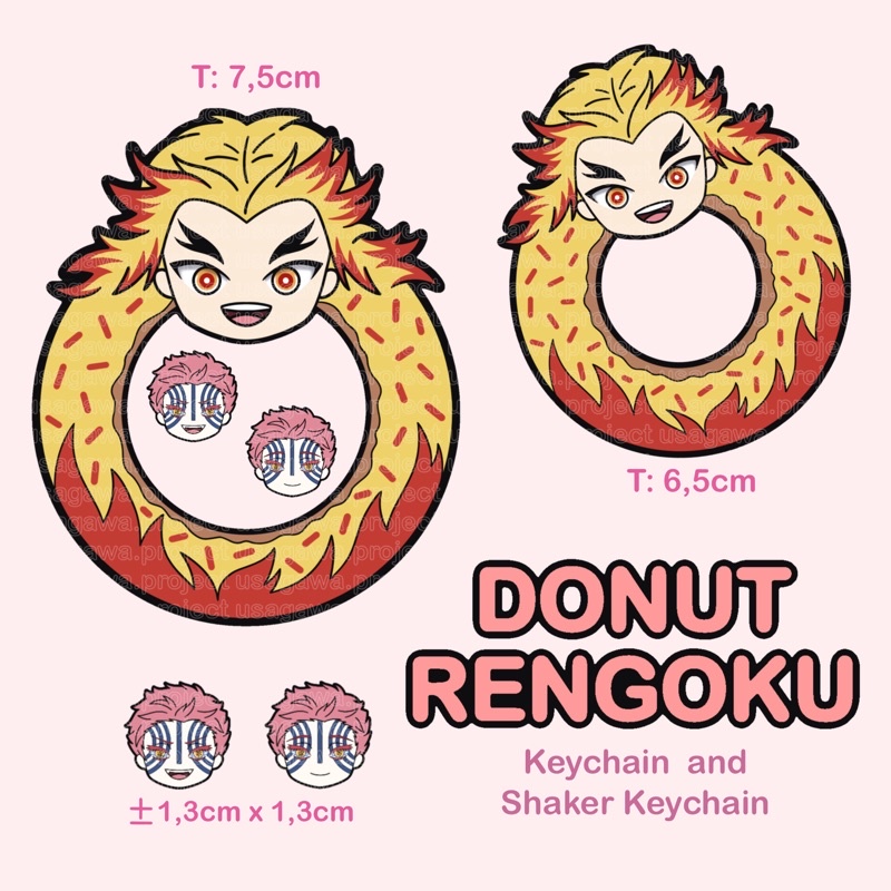 Jual Donut Rengoku Kimetsu No Yaiba Kny Demon Slayer Ds Shaker Keychain Gantungan Kunci