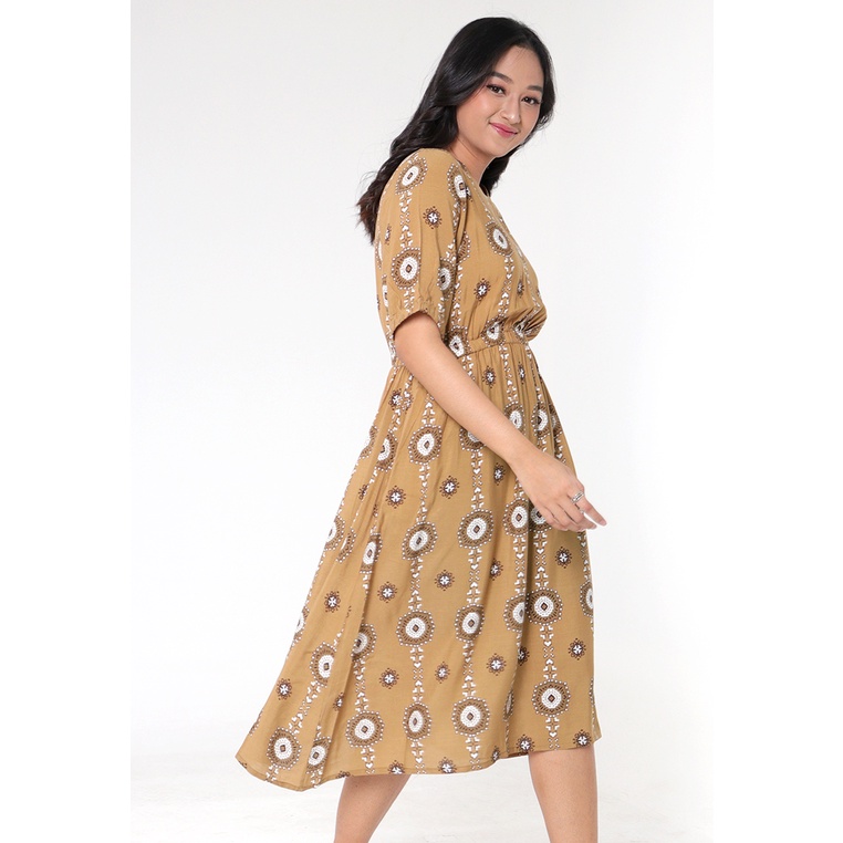 Jual HARDWARE TASSA MIDI DRESS SHORT SLEEVE TRIBAL PRINT | Shopee Indonesia