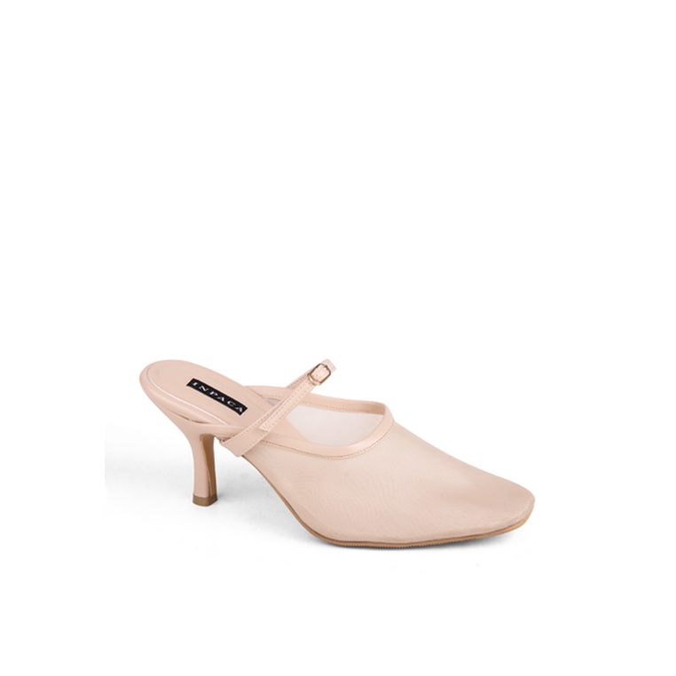 Jual INPACA Kim Mesh Mule Party Heels in Nude | Shopee Indonesia