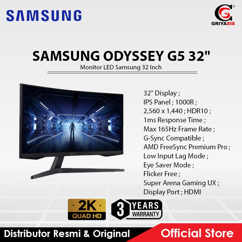 Jual Monitor LED Samsung 32 Inch ODYSSEY G5 32" | Shopee Indonesia