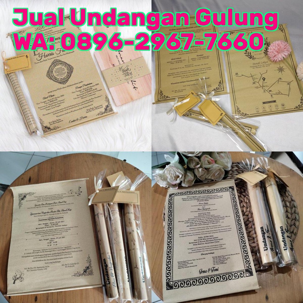 Jual Desain Undangan Gulungan Kartu Undangan Pernikahan Bandung