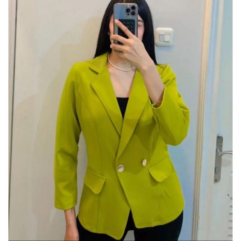 Jessi Ls Long Blazer Black