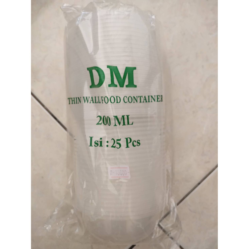Jual Thinwall DM Food Container Ukuran 200 mL Mangkok 25 pcs | Shopee ...