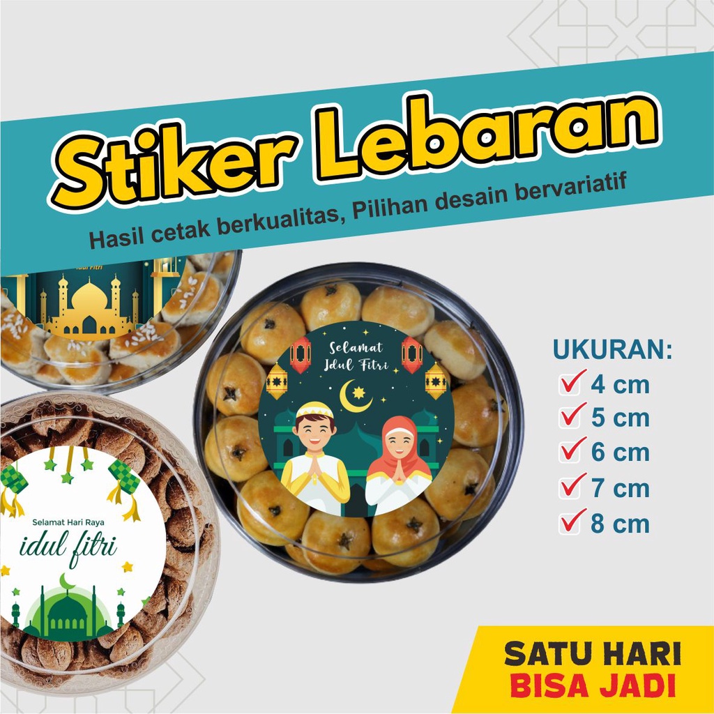 Jual Stiker Lebaran Hari Raya Idul Fitri Bulat Ukuran Diameter 4,5,6,7 ...