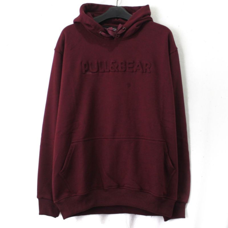 Pull and bear 2025 maroon hoodie