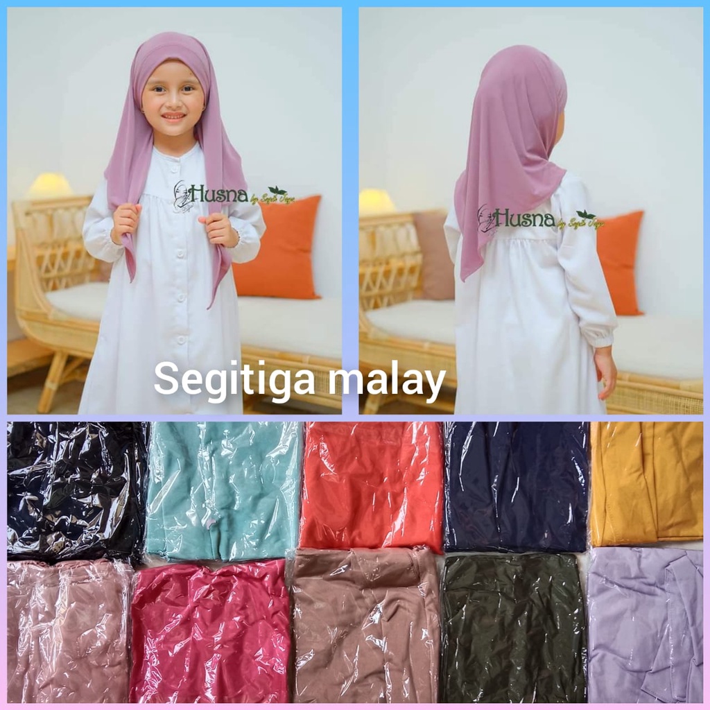 Jual PROMO / Jilbab Anak Segitiga Malay / Jilbab Anak Segitiga Malay
