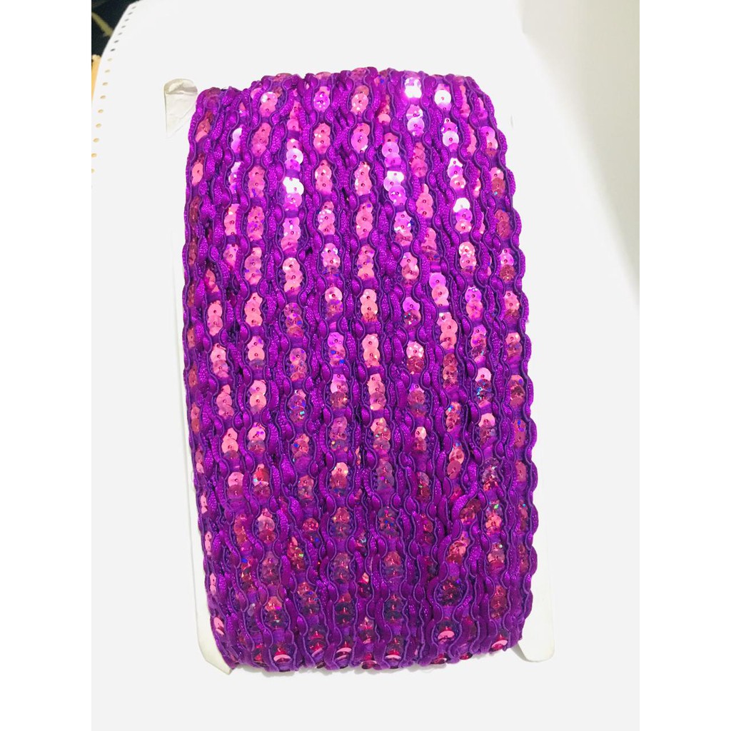 Jual Renda Tali Kur 2073 Warna Ungu Tua satuan paket | Shopee Indonesia