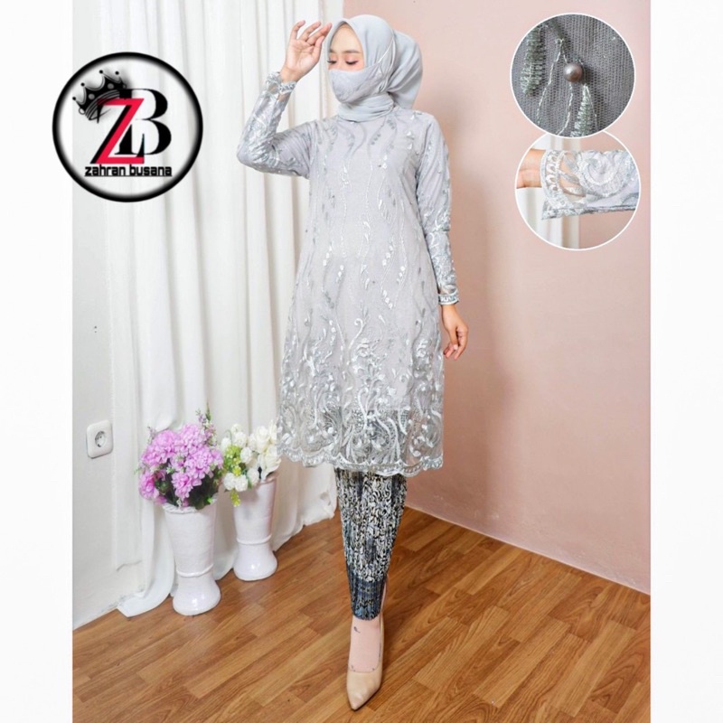 Jual Stelan Kebaya Modern Set Kebaya Tunik Tulle Kebaya Wisuda Baju ...