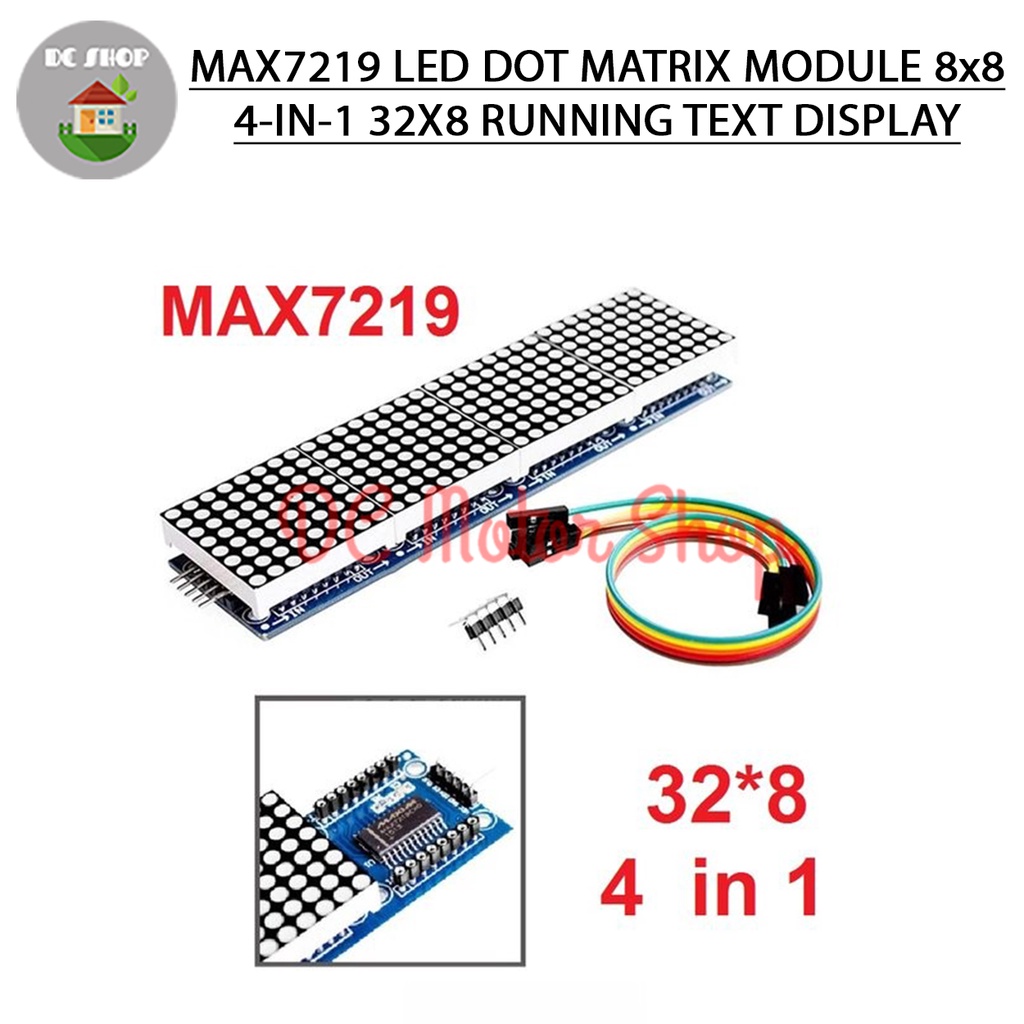 Jual MAX7219 LED DOT MATRIX MODULE 8x8 4-IN-1 32X8 RUNNING TEXT DISPLAY ...