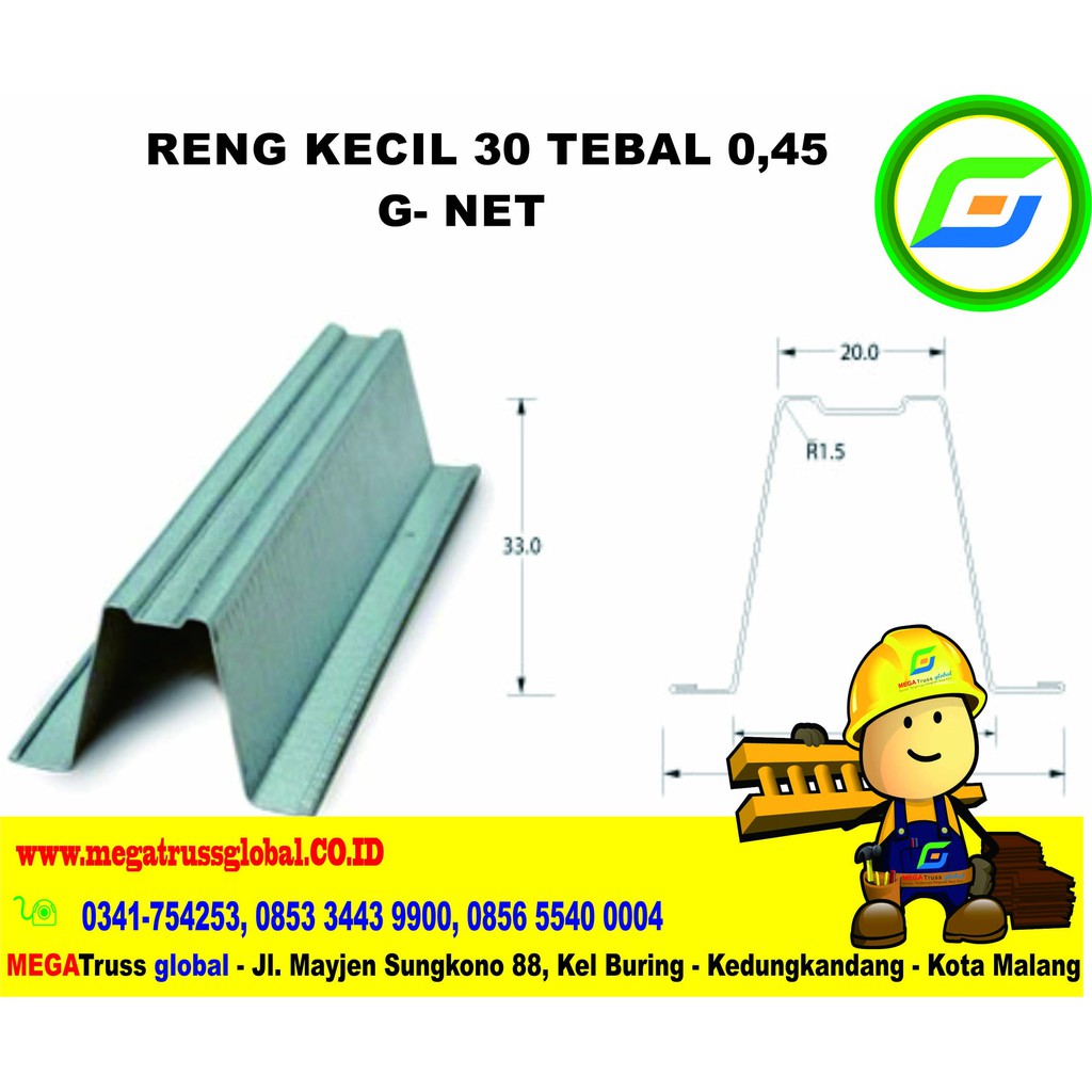 Jual Reng Galvalum GASCO 30 Tebal 0,45 di Malang - Baja Ringan ...