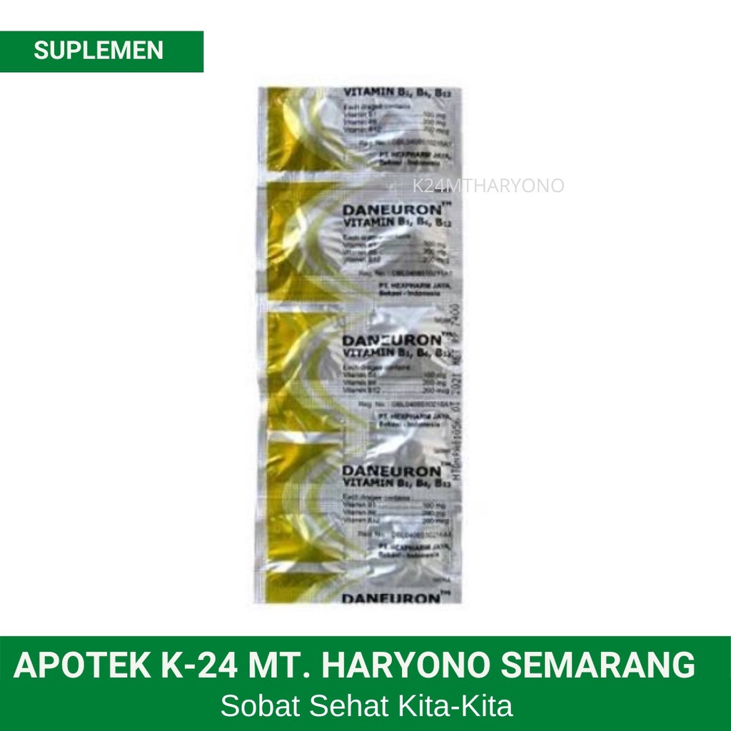 Jual Daneuron Strip 10 Tablet / Vitamin B1 B6 B12 B Complex Shopee
