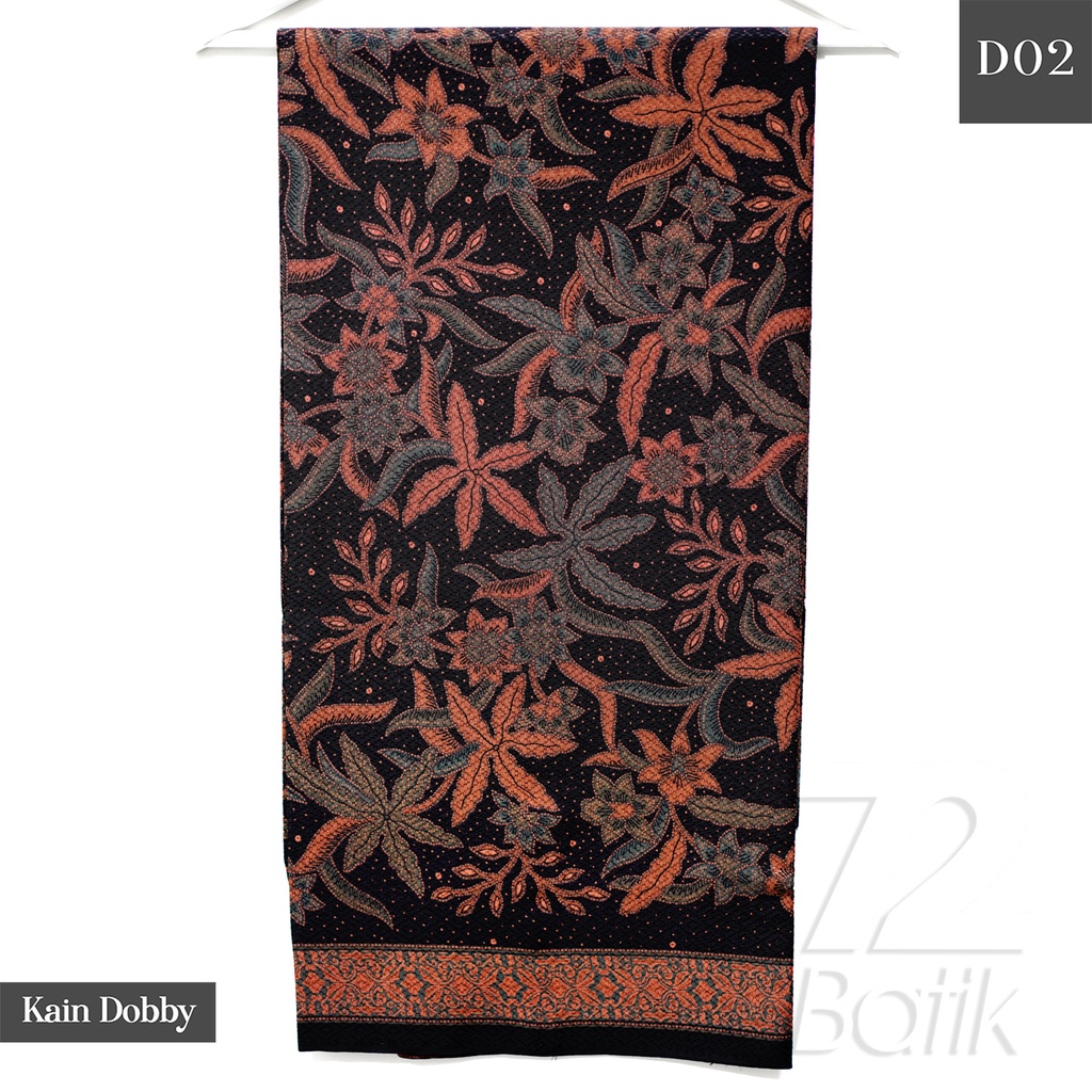 Jual KAIN BATIK PREMIUM Bahan Dobby Motif Kembang Alas Warna Hitam ...